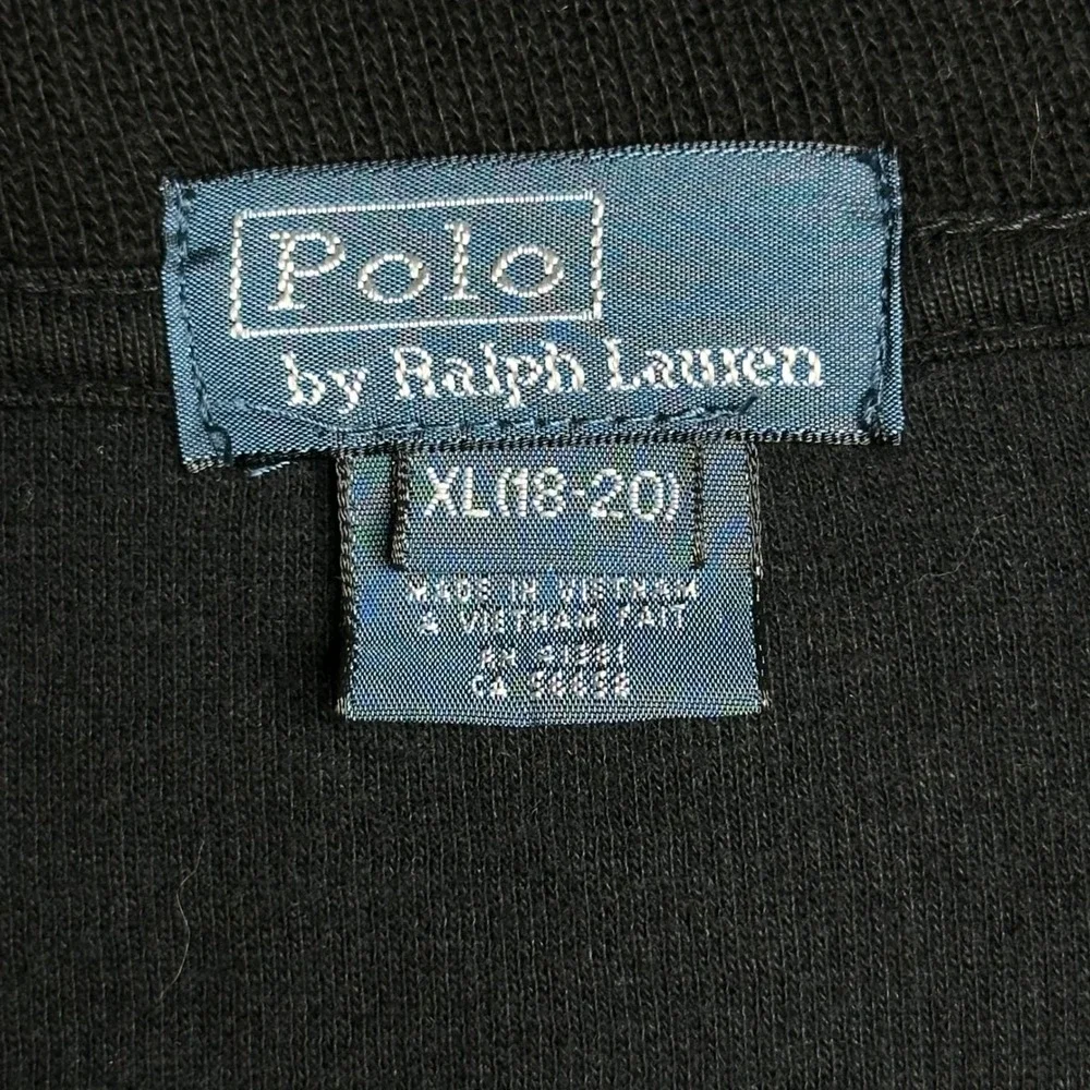 Polo Ralph Lauren Quarter Zip Men XL 18-20 Black Red Pony Mock Neck Pullover - Picture 4 of 8